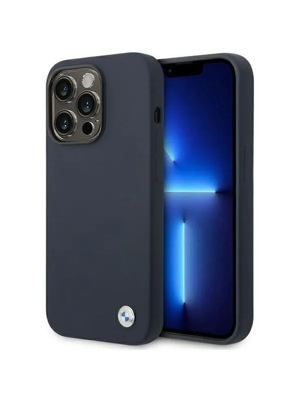 BMW BMHMP14XSILNA iPhone 14 Pro Max 6.7" navy blue/navy Silicone Metal Logo MagSafe