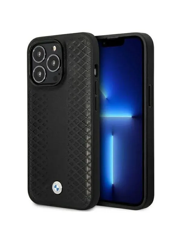 BMW BMHMP14X22RFGK iPhone 14 Pro Max 6.7" black/black Leather Diamond Pattern MagSafe