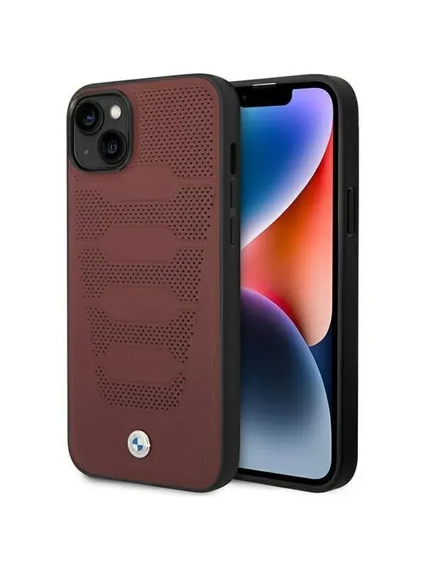 BMW BMHCP14S22RPSR iPhone 14 6.1" burgundy/burgundy Leather Seats Pattern