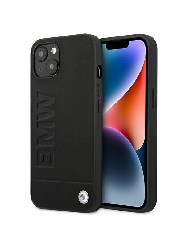BMW BMHCP14MSLLBK iPhone 14 Plus 6.7 "black / black Leather Stamp