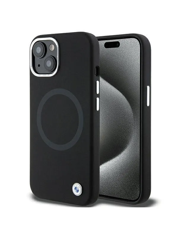 BMW Signature Liquid Silicone MagSafe case for iPhone 15 - black
