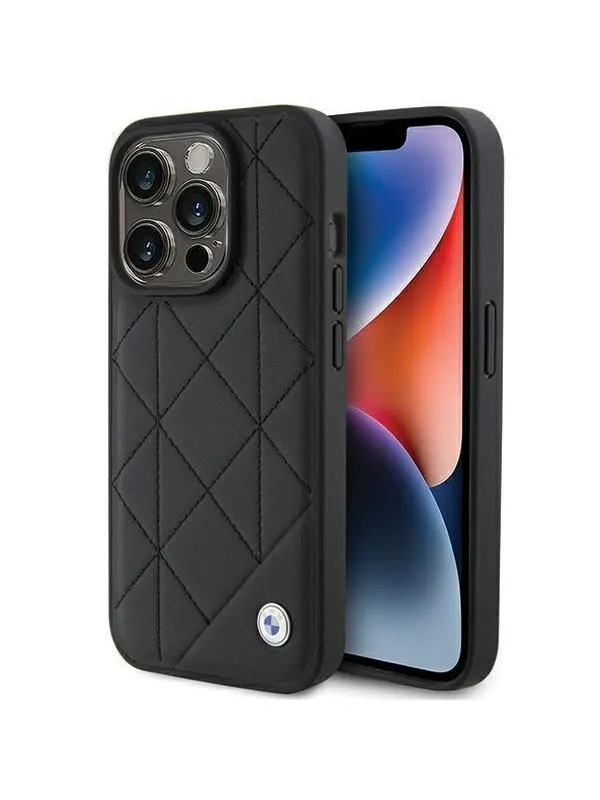 BMW Leather Quilted case for iPhone 15 Pro Max - black