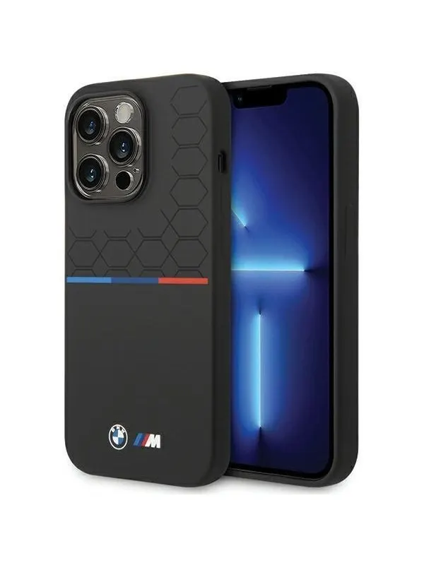 BMW Silicone Pattern iPhone 15 Pro Case - Black