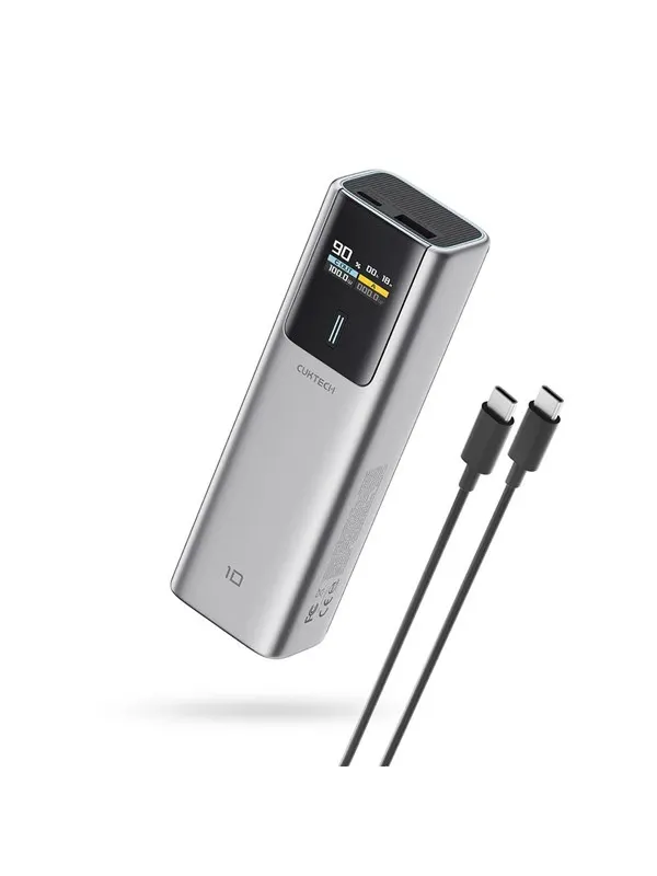 CUKTECH CKPB100PGLBL Powerbank 150W 10000mAh USB-C USB-A - Grey - 10000 mAh