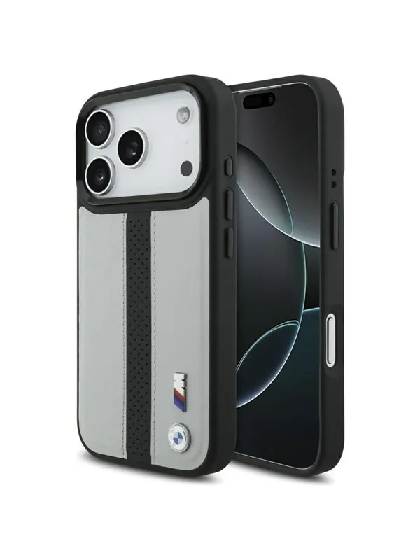 BMW M Perforated Stripe Logo MagSafe Case for iPhone 17 Pro - Gray