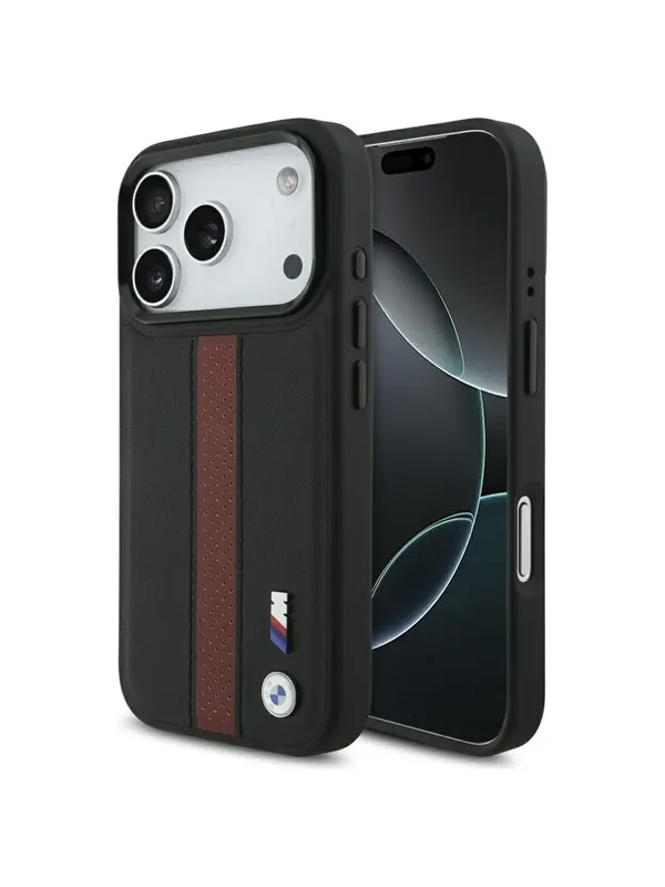 BMW M Perforated Stripe Logo MagSafe Case for iPhone 17 Pro - Red