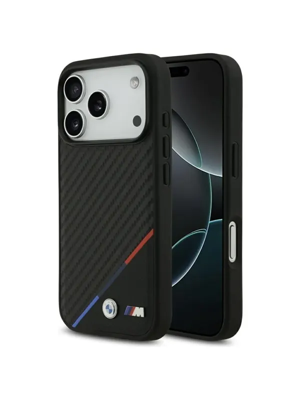 BMW M Carbon Tricolor Line MagSafe Case for iPhone 17 Pro - Black