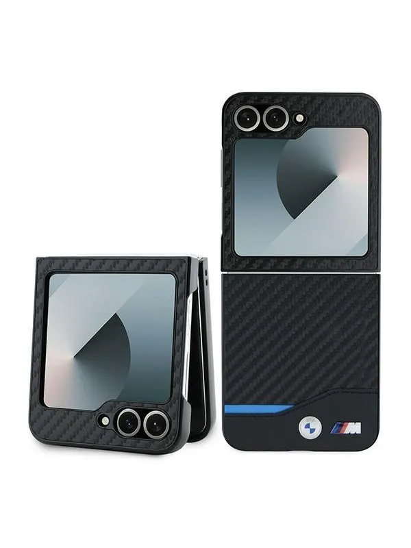 BMW Carbon Blue Line Case for Samsung Galaxy Z Flip 6 - Black