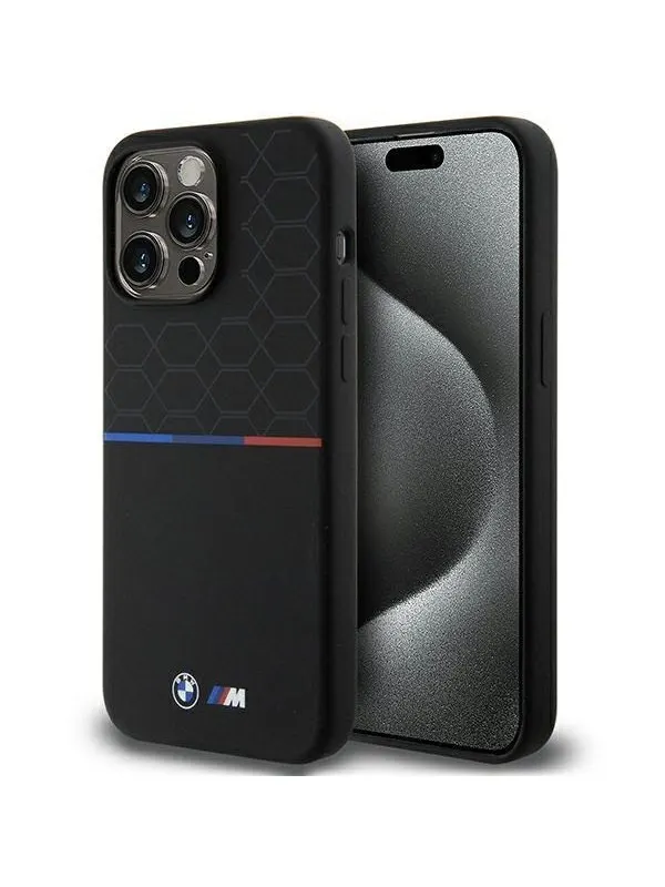 BMW M Silicone Pattern MagSafe case for iPhone 15 Pro Max - black