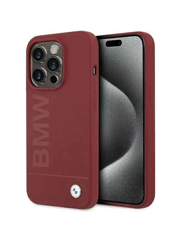BMW Silicone Big Logo MagSafe case for iPhone 15 Pro - red