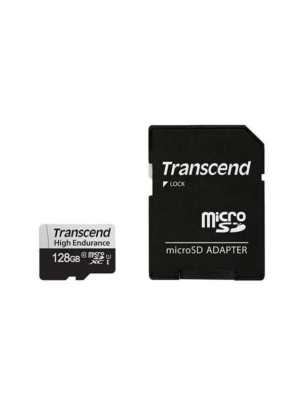 Transcend 350V High Endurance MicroSD/SD - 100MB/s - 128GB