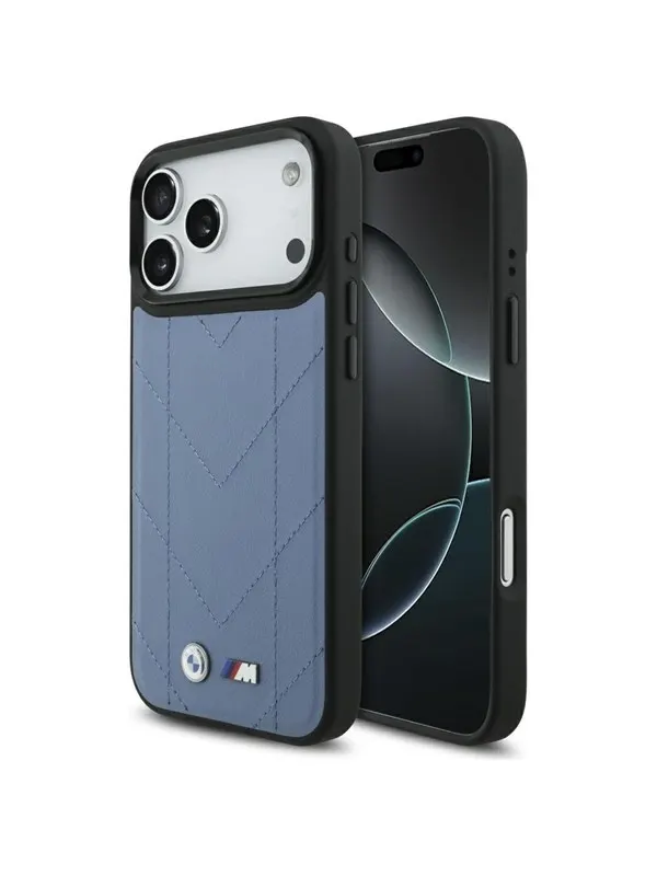 BMW M Quilted Logo MagSafe Case for iPhone 17 Pro Max - Blue