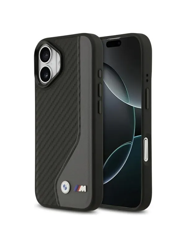 BMW M Carbon Logo MagSafe Case for iPhone 17 - Black and Gray