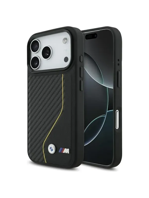 BMW M Carbon Line & Logo MagSafe Case for iPhone 17 Pro - Yellow