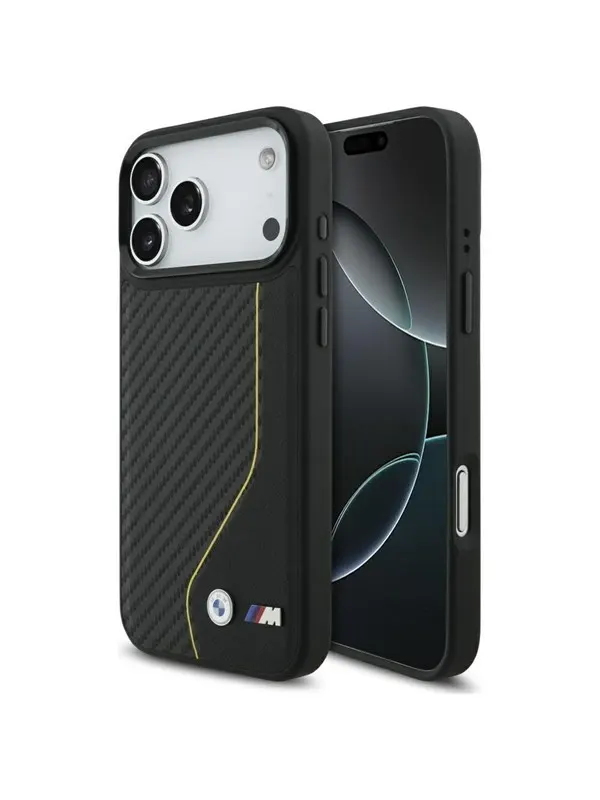 BMW M Carbon Line & Logo MagSafe Case for iPhone 17 Pro Max - Yellow