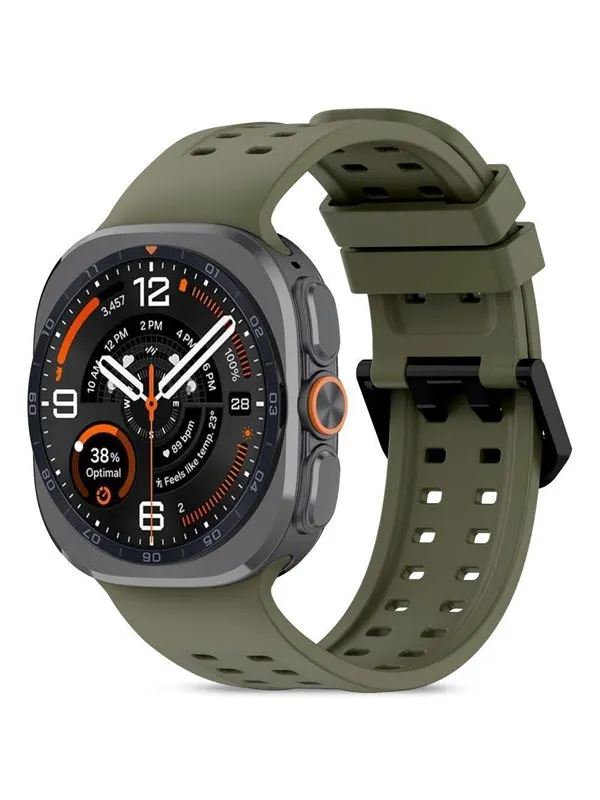 Tech-Protect Silicone Air Strap for Samsung Galaxy Watch Ultra/Ultra2 47mm - Olive