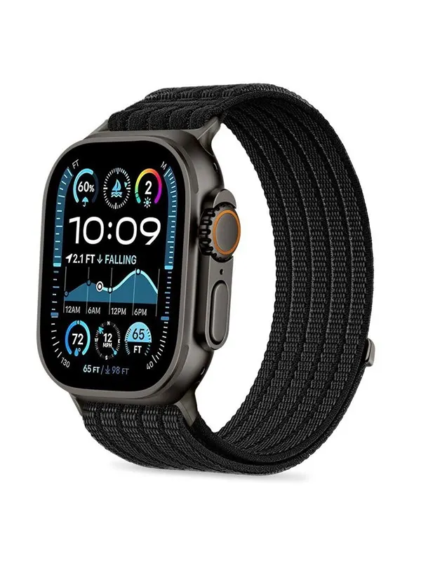 Tech-Protect Nylon Sport Strap for Apple Watch 44 / 45 / 46 / 49 mm - Black
