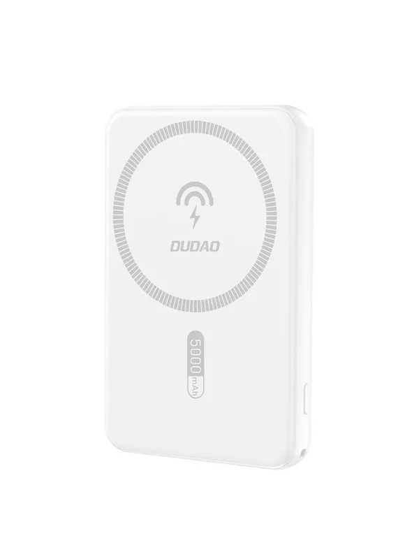 Dudao K14S Magnetic Power Bank 20W 5000mAh 1x USB-A 1x USB-C - White