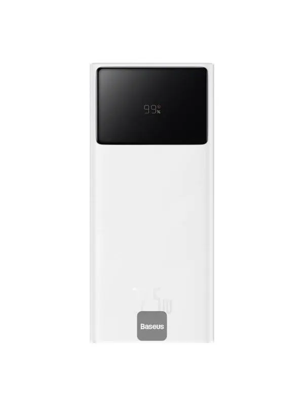 Baseus Star-Lord 20000mAh 22.5W Powerbank with Digital Display and USB-C 3A Cable 30cm - White - 20000 mAh
