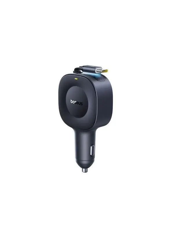 Baseus PrimeTrip VR2 30W Car Charger with Retractable USB-C Cable - Black