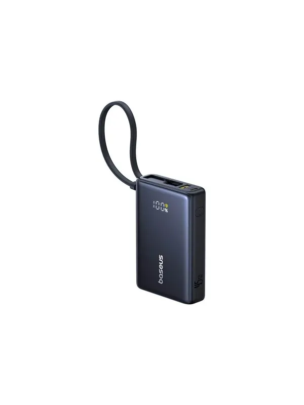 Baseus PicoGo power bank - with built-in USB-C cable - 2 x USB-C USB - 45 Watt - 10000 mAh