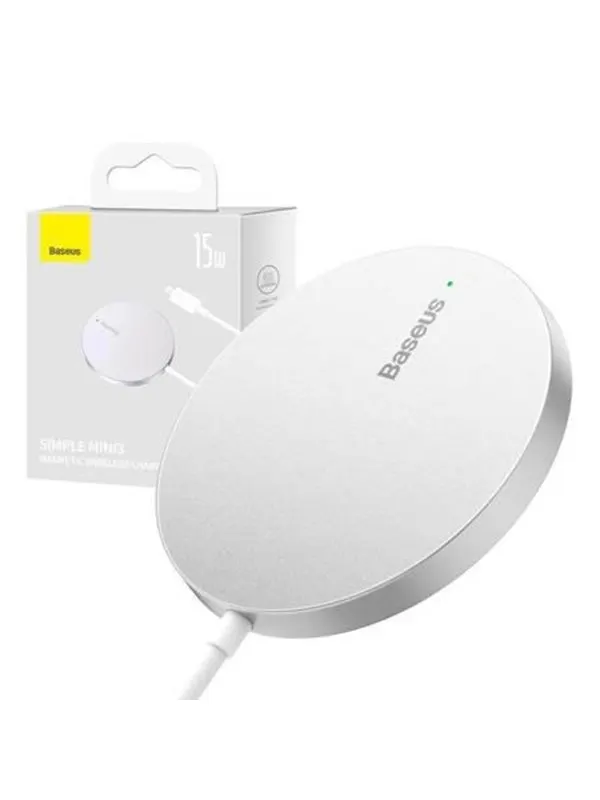 Baseus Magnetic Wireless Charger  Simple Mini3 15W (Silver)