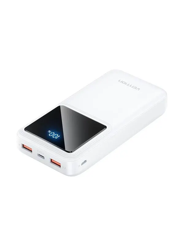 Vention Powerbank FHLW0 20000mAh Micro-USB USB-C 2xUSB-A 22.5W (white) - 20000 mAh