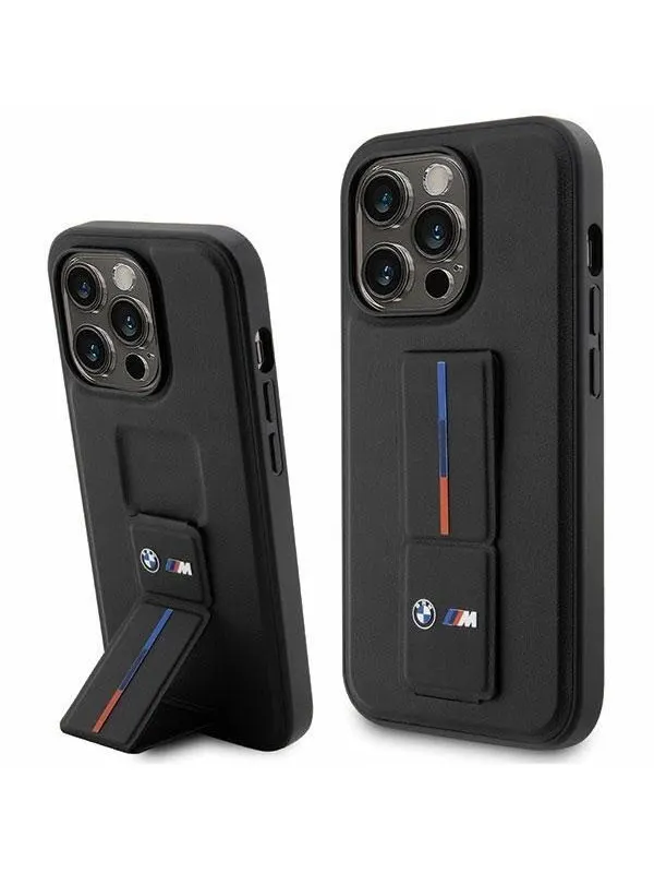 BMW Grip Stand Hot Stamp iPhone 14 Pro Case - Black