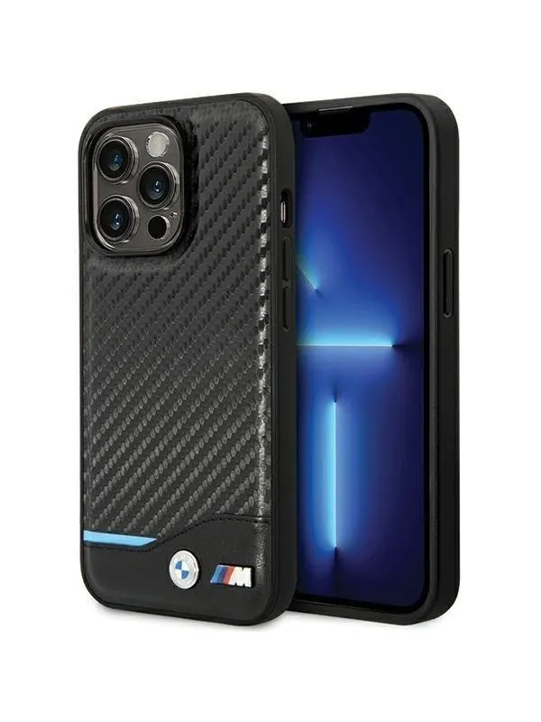 BMW Leather Carbon Case for iPhone 13 Pro Max - Black