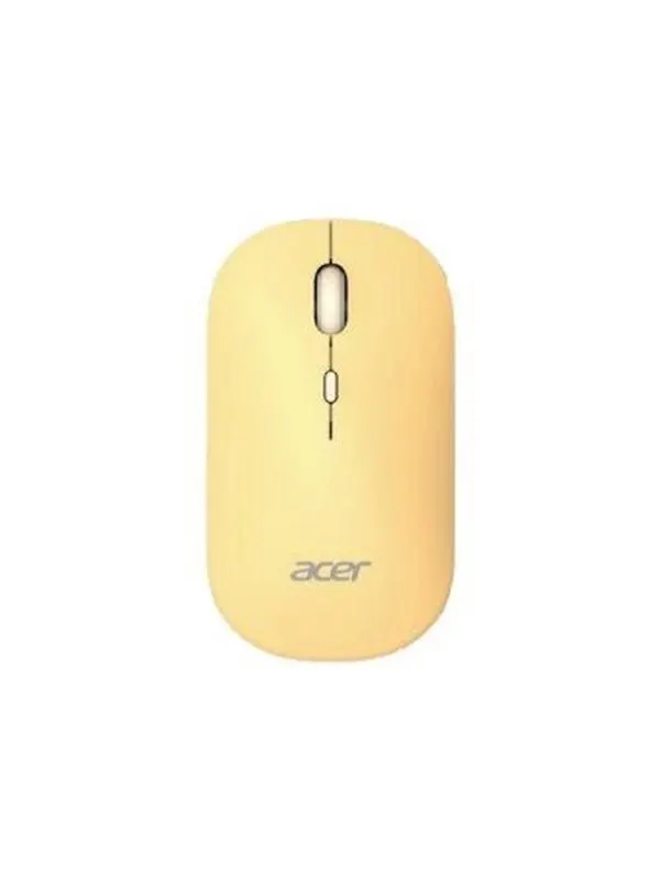 Acer AMR130 - mouse - 2.4 GHz Bluetooth 5.2 - yellow - Mouse - Optisk LED - 4 knappar - Yellow