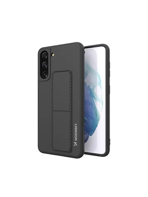 Wozinsky Kickstand Case Silicone Case with Stand Case Samsung Galaxy S21+ 5G Black