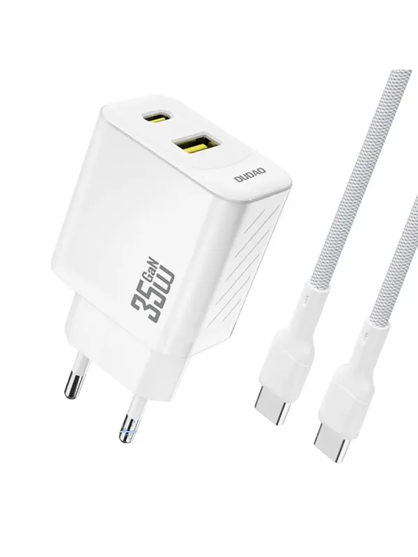 Dudao A27 MaxC 35W GaN Wall Charger + USB-C Cable - White