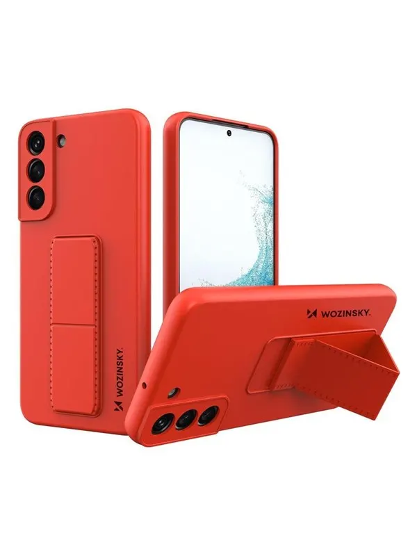 Wozinsky Kickstand Case Silicone Case with Stand Samsung Galaxy S22+ Case Red