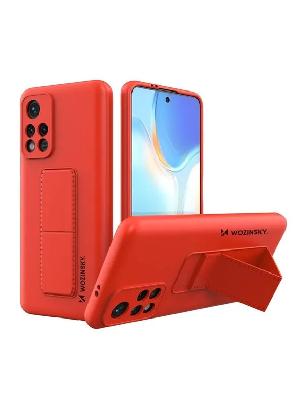 Wozinsky Kickstand Case Silicone Case with Stand Case for Xiaomi Redmi 10 Red