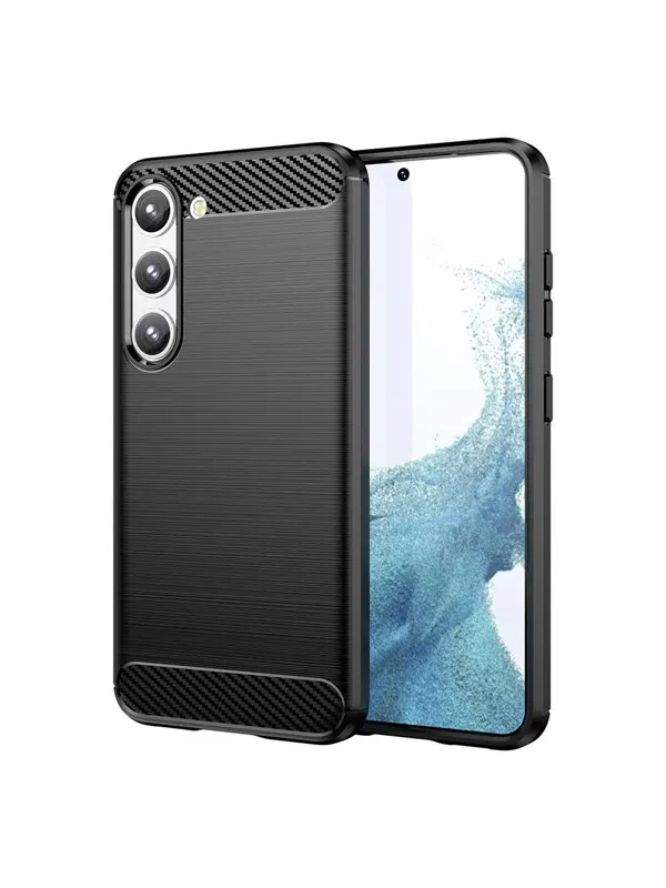 Hurtel Carbon Case for Samsung Galaxy S23+ Flexible Silicone Carbon Cover Black