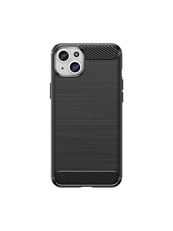 Hurtel Flexible Carbon Pattern Case for iPhone 15 Plus Carbon Case - Black