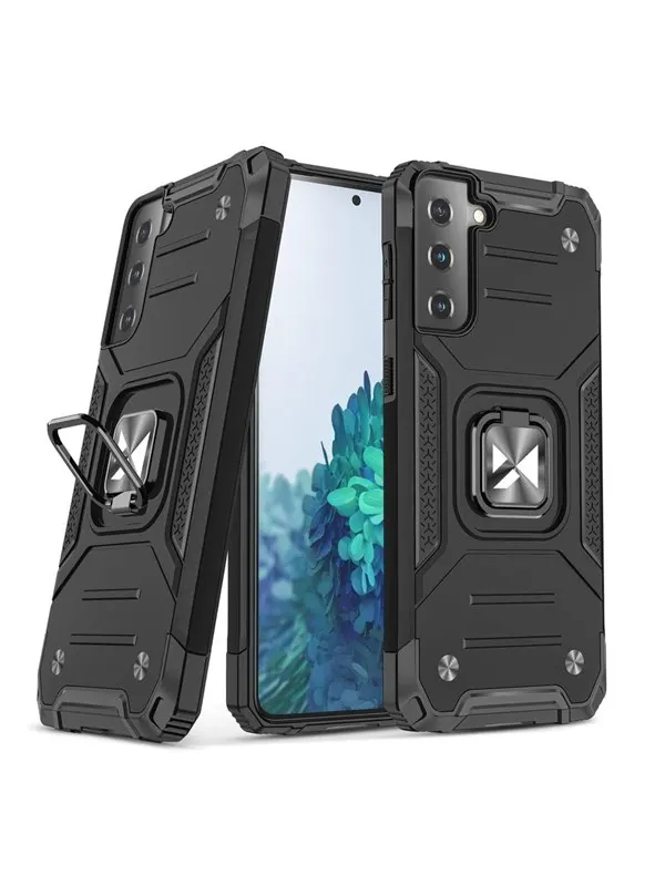 Wozinsky Ring Armor Armored Hybrid Case Cover + Magnetic Holder for Samsung Galaxy S22+ (S22 Plus) black