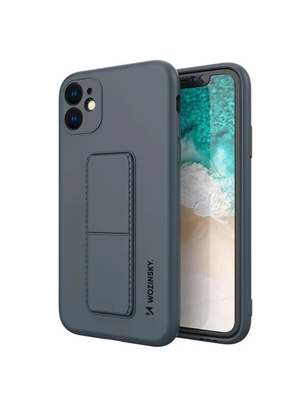 Wozinsky Kickstand Case Silicone Case with Stand Case for Xiaomi Redmi 10X 4G / Xiaomi Redmi Note 9 Blue