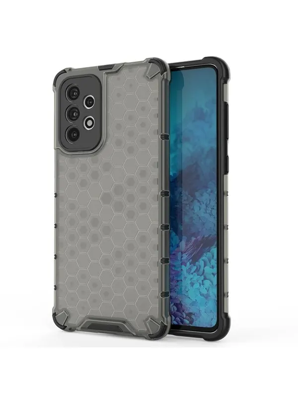 Hurtel Honeycomb Case Armored Cover with a Gel Frame for Samsung Galaxy A73 Black