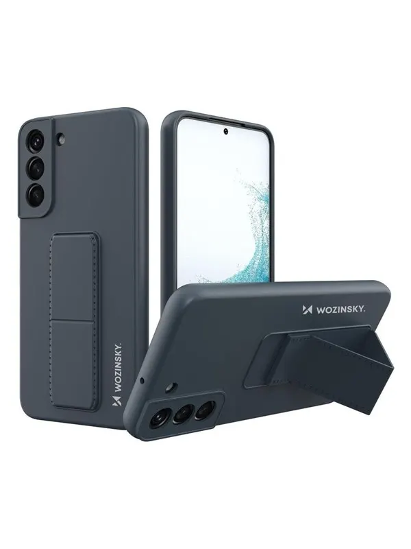 Wozinsky Kickstand Case Silicone Case with Stand Samsung Galaxy S22+ Case Navy Blue