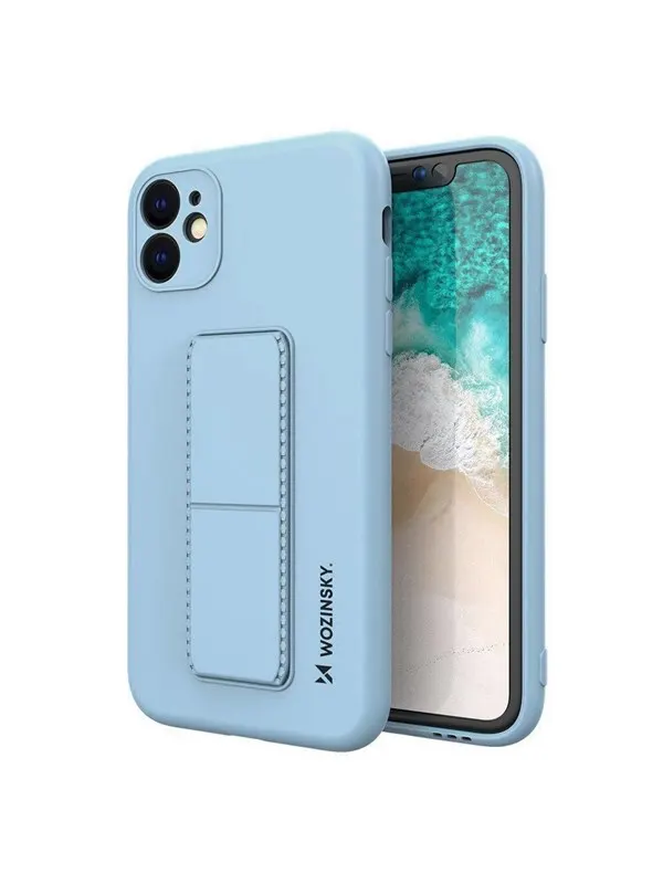 Wozinsky Kickstand Case Silicone Case with Stand iPhone 12 mini Light Blue