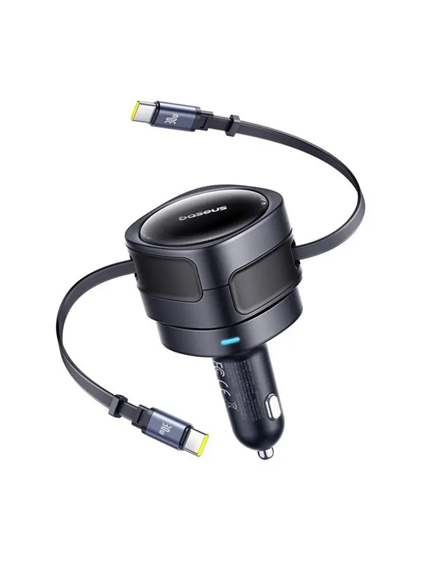 Baseus Enjoyment Max Car Charger with USBâC + USBâC Cables 60W - Black