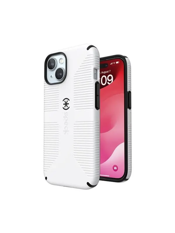 Speck Candyshell Grip MagSafe - iPhone 17e / 16e / 15 / 14 / 13 Case - White / Black
