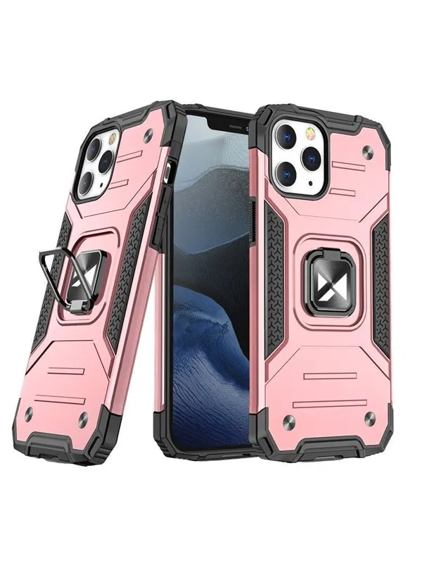 Wozinsky Ring Armor iPhone 14 Pro case armored cover magnetic holder ring gold