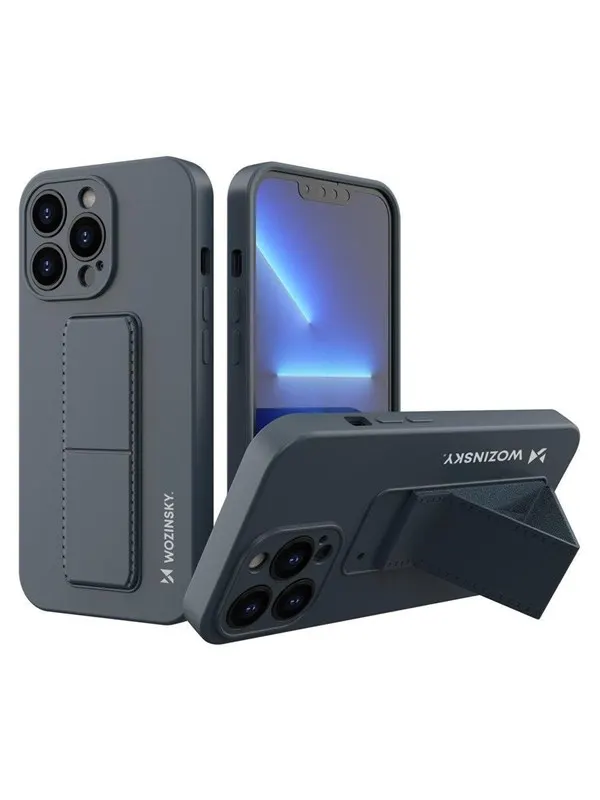 Wozinsky Kickstand Case Silicone Case with Stand iPhone 13 Mini Navy Blue