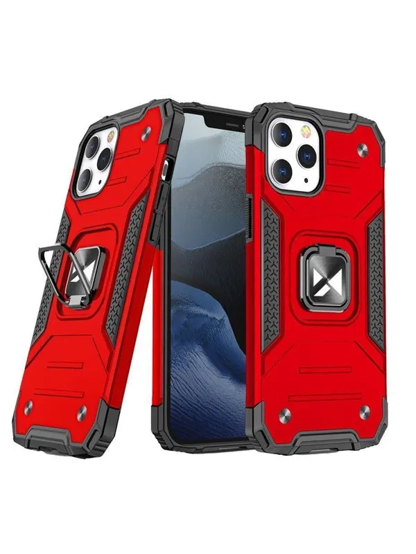 Wozinsky Ring Armor case for iPhone 14 Pro armored cover magnetic holder ring red