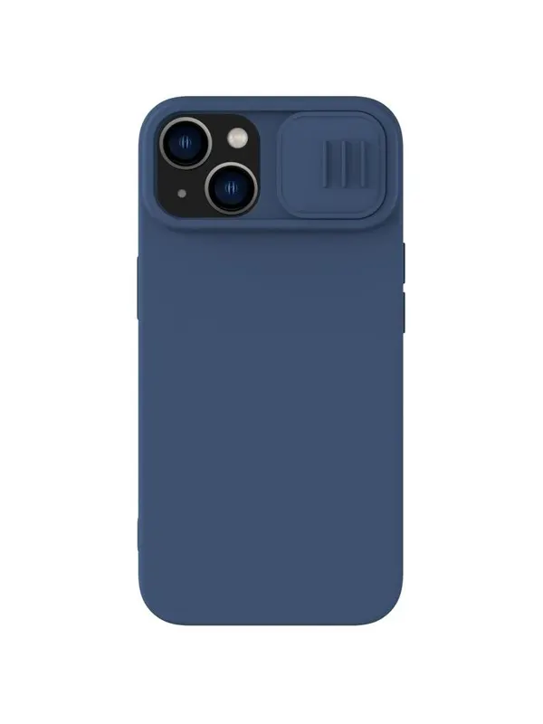 Nillkin  CamShield Silky Silicone Case iPhone 14 Plus Case Cover with Camera Cover Blue