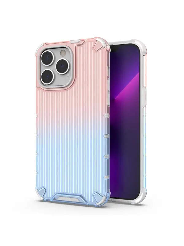 Hurtel Ombre Protect Case for iPhone 14 Pro Max Pink and blue Armored Case
