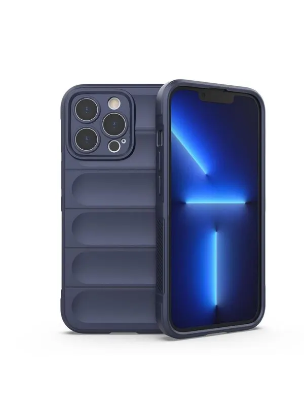 Hurtel Magic Shield Case for iPhone 13 Pro Max Flexible Armored Case Dark Blue