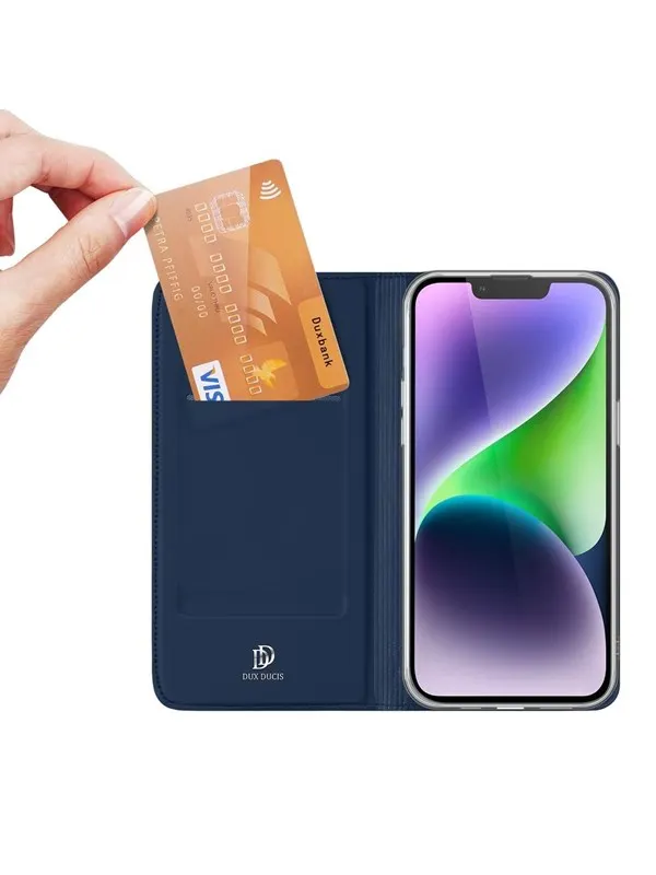Dux Ducis iPhone 15 Plus Flip Case and Wallet Skin Pro - Blue